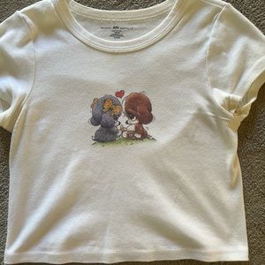 Brandy Melville cropped white top.